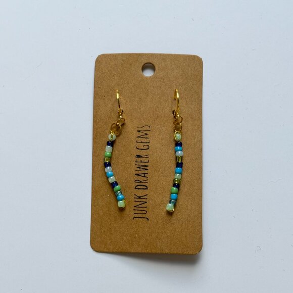Handmade Beaded Dangle Earrings - Picture 1 of 2